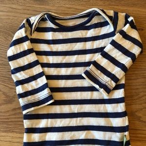 EUC 0-3m Nui Organic navy strip thermal